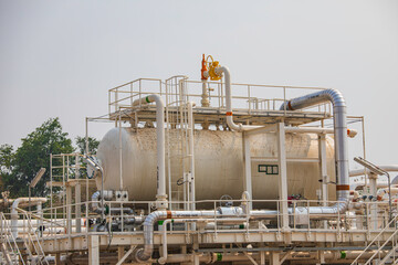Pump motor oil and pipeline vessel tank pressure gauge valves at plant pressure safety valve