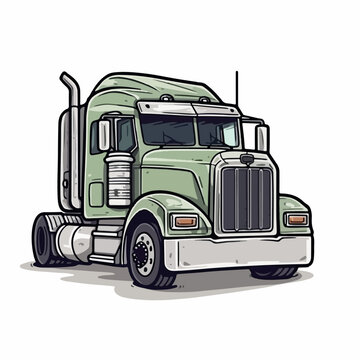 truck flat vector illustration. truck hand drawing isolated vector illustration