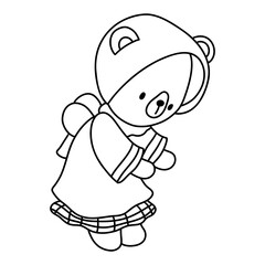 Cute Mom Bear, Mama Bear, Mother Bear, Mother's Day Element, Hand Drawn Illustration