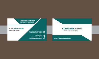 Creative and modern business card template. double sided business card template modern and clean style . flat living coral color.
