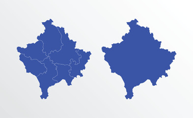 Kosovo map vector illustration. blue color on white background