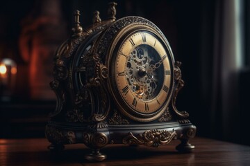 Old-fashioned clock designed to make a loud noise to wake up the user at the desired time. Generative AI