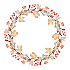 watercolor autumn wreath