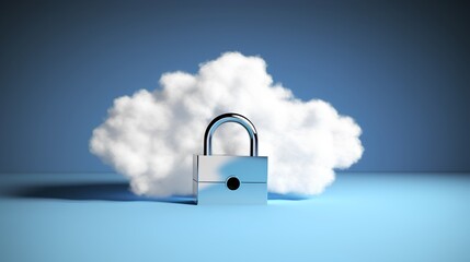 A cloud security concept image representing a secure and protected cloud computing infrastructure symbolizing the safety and reliability of data storage and sharing in the digital era. Generative AI