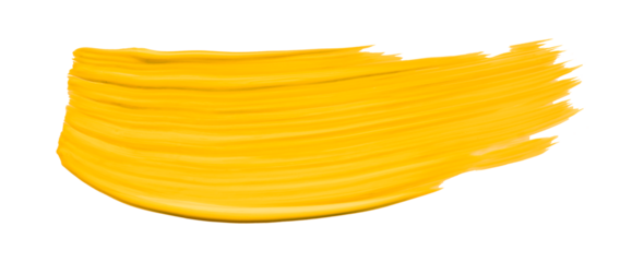 Shiny yellow brush isolated on transparent background. yellow watercolor png