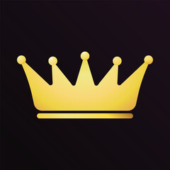 Luxury King VIP sign symbol. Gold premium crown gradient vector.