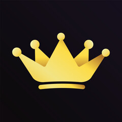 golden luxury crown isolated on black background