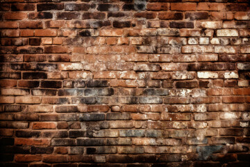 Old Brick Wall with Cracks. AI Generated