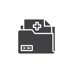Medical record folder vector icon