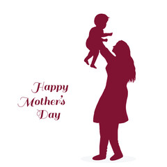 Beautiful mothers day for woman and child love greeting card background