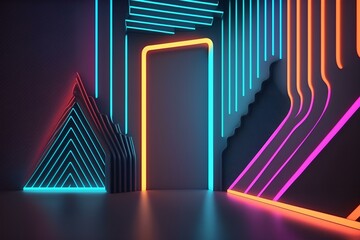 Obraz premium : Neon Light Background,Glowing Neon Background,Neon Abstract,Glow Neonbakground