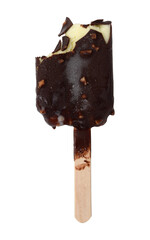 melted chocolate ice cream isolate.