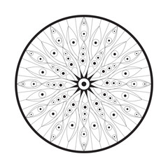 Geometric mandala drawing sacred circle