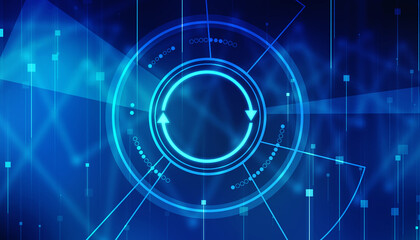 Update icon with binary codes on technology abstract background, Update System Upgrade Software version technology concept