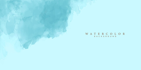 Obraz premium Light blue watercolor. Pastel color banner, soft effect.