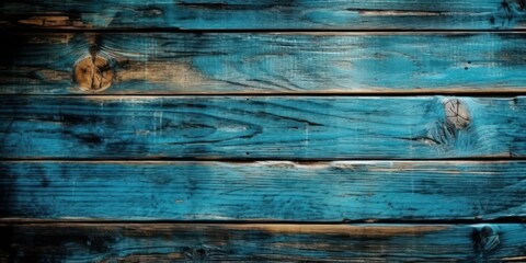 Top view Wooden table, Wooden texture blue background. Generative AI