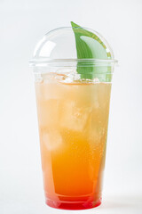 summer lemonade in the plastic cup