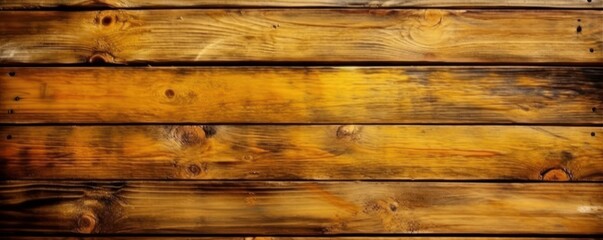 Naklejka premium Top view Wooden table, Wooden texture yellow background. Generative AI