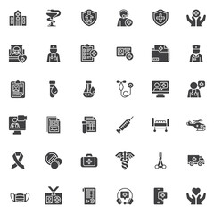 Medical care service vector icons set