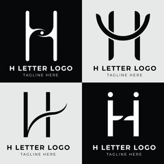 H Modern letter logo design concept
