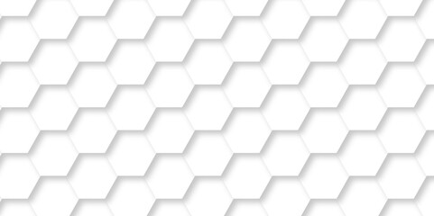 Sesamless pattern with hexagons 3d Hexagonal structure futuristic white background and Embossed Hexagon , honeycomb white Background ,light and shadow ,Vector.	
