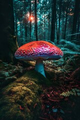 Mushroom in Dark Forest
