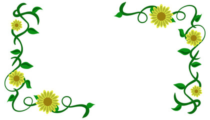 Sunflower motif illustration frame background