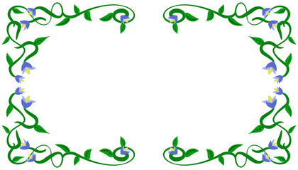 Background illustration of a green leaf twig frame motif