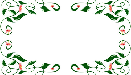 Background illustration of hibiscus twig frame