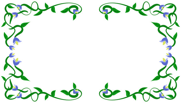 Background illustration of a green leaf twig frame motif