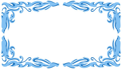 Fototapeta na wymiar Blue abstract frame background illustration