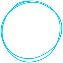 Blue Doodle Rounded Circle Border