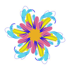 Illustration of colorful flower icon