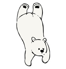海に潜る白クマのイラスト