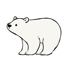 横向きのシロクマのイラスト