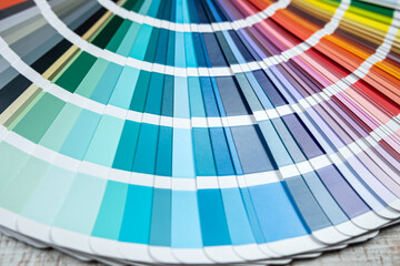 bright various color as palette closeup