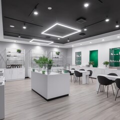Open Floor Plan Marijuana Dispensary With Great Lighting, Modern, Minimalist