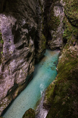 Fototapeta na wymiar Beautiful view of Tolmin gorges near Tolmin in Slovenia