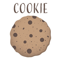 Chocolate chip cookies on a white background. Vector illustration
