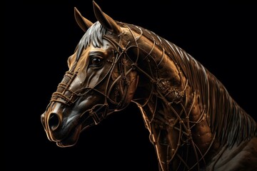 Fototapeta na wymiar An illustration of the muscular structure of a horse. Generative AI