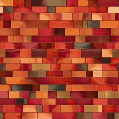 Brick patterns in shades of red and brown wrapping paper created with generative AI technology