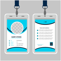 Abstract id cards template with photo frame