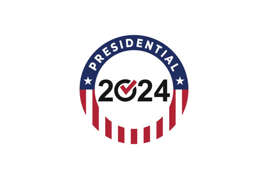 Design vector poster for United States presidential election 2024. Election of USA. American the Democrats and the Republicans. 2024 election. democratic and republican parties