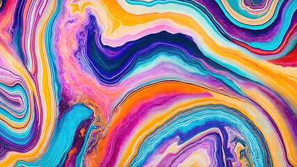 Abstract Painting Rainbow Marble Agate Wallpaper | AI Generated