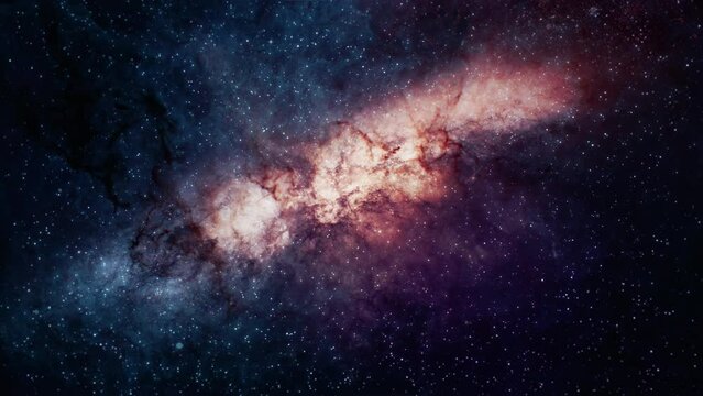 Nebula Clouds Colourful Travel and Star Loop. 3D rendering. This Clip is a cloud colourful with star glow and camera fly to deep galaxy in a seamless loop.