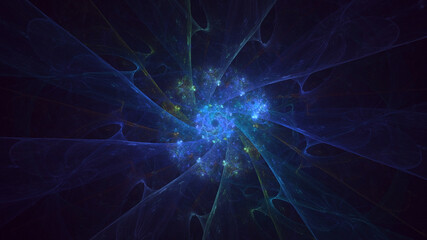 3D rendering abstract multicolor technology fractal light background