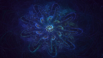 3D rendering abstract multicolor technology fractal light background