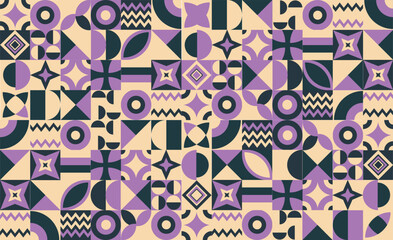 Neo Geometric posterlad Bauhaus pattern trendy illustration, posterlad pattern background design.