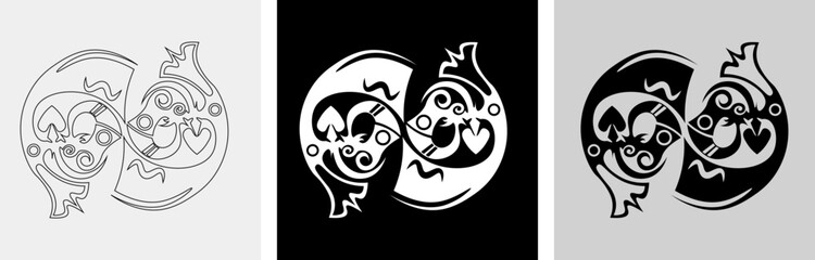 tribal tatto design,pattren,line art, logo, isolated item redy use