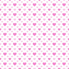 Seamless pattern with hearts on white background.